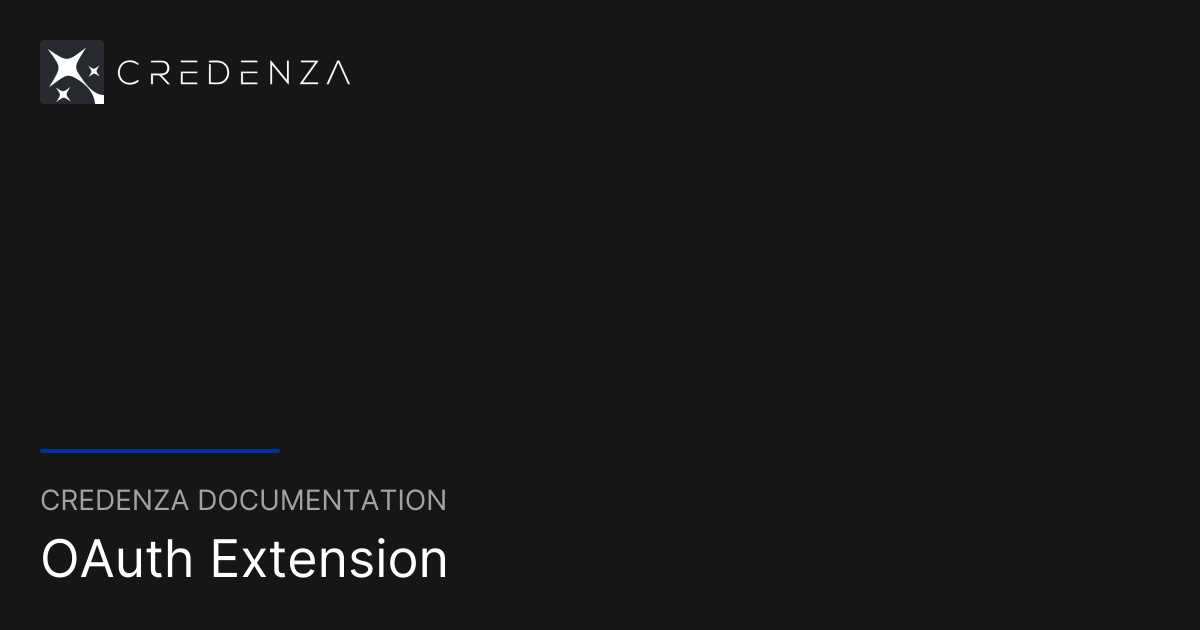 OAuth Extension | Credenza Documentation